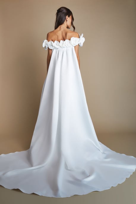 Corsage Detail Corset Full Skirted Wedding Dress - Image 3