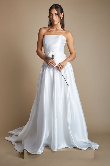Drop Waist Detail Maxi Wedding Dress - Image 1