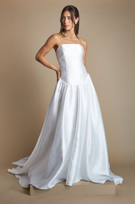 Drop Waist Detail Maxi Wedding Dress - Image 4