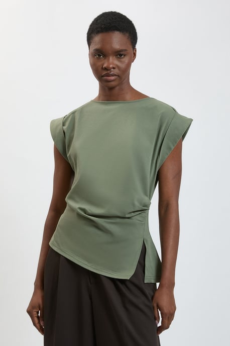 100% Cotton Asymmetric Jersey T-Shirt - Image 1