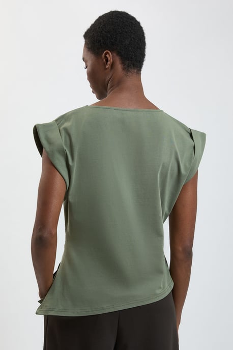 100% Cotton Asymmetric Jersey T-Shirt - Image 3