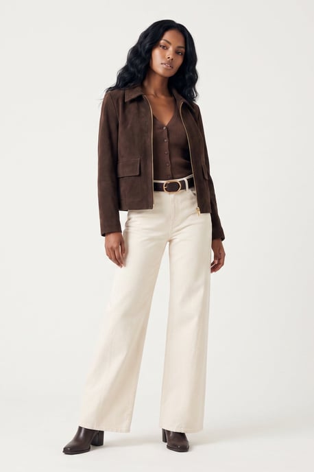 Suede Jacket in Chestnut - Image 1