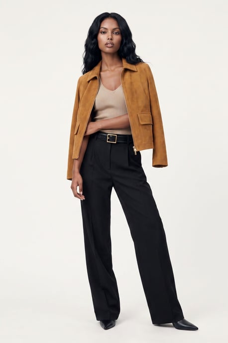 Suede Jacket in Cognac - Image 3