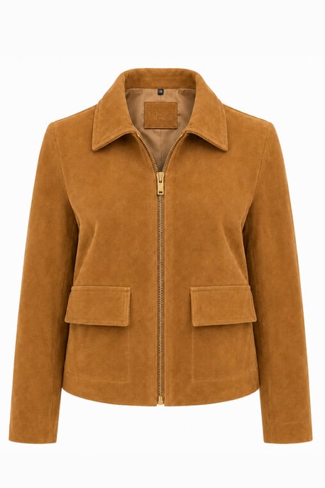 Suede Jacket in Cognac - Image 5