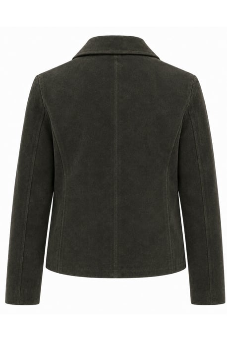 Suede Jacket in Olive - Image 5