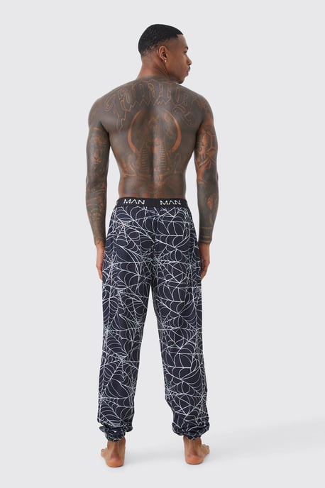 Spider Web Print Lounge Joggers - Image 2