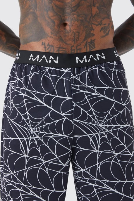 Spider Web Print Lounge Joggers - Image 3
