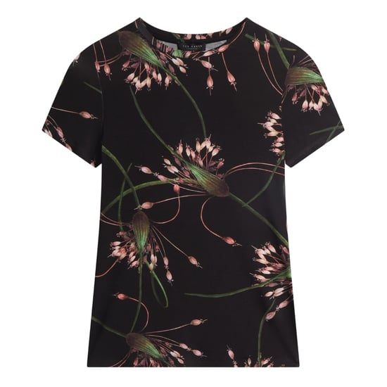 Ted Baker Lexiii Printed Fitted Black T-shirt - Image 1