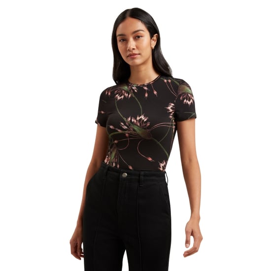 Ted Baker Lexiii Printed Fitted Black T-shirt - Image 4