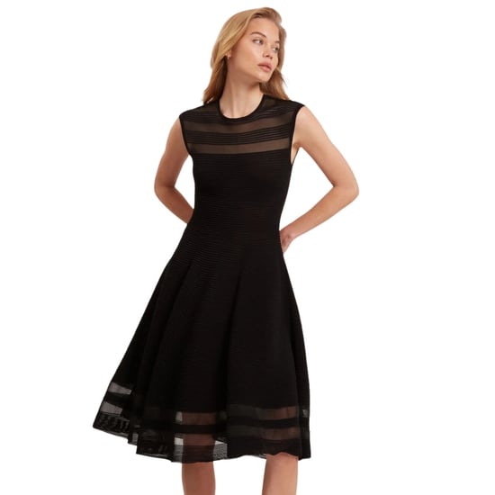 Ted Baker Saalli Knitted Black Skater Dress With Invisible Pane - Image 2