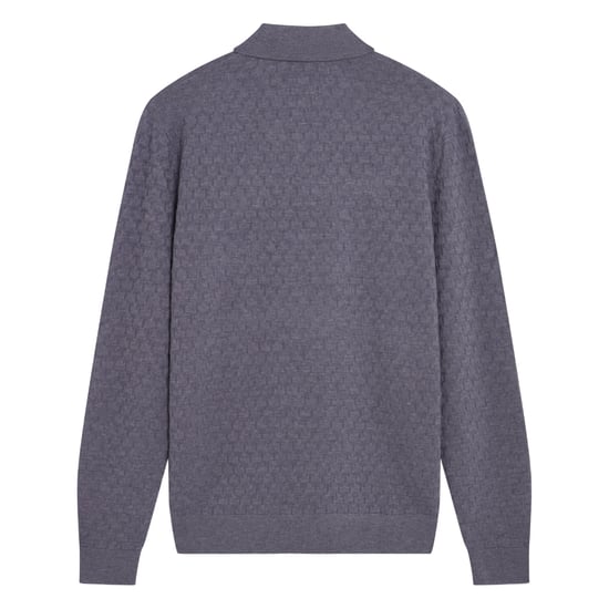 Ted Baker Morar T Stitch Knitted Mid Blue Polo Shirt - Image 2