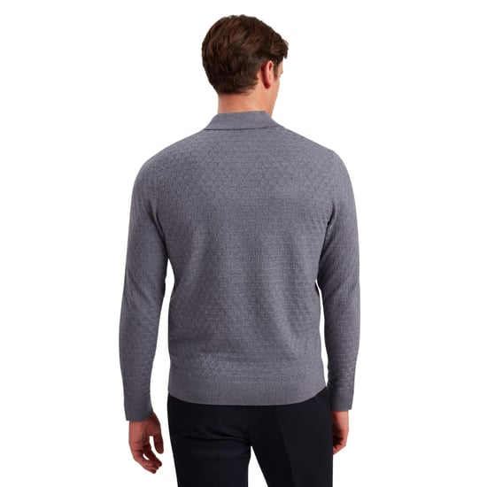 Ted Baker Morar T Stitch Knitted Mid Blue Polo Shirt - Image 5