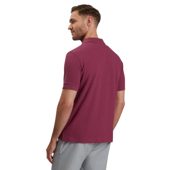 Ted Baker Redman Regular Textured Fuchsia Pikétröja - Image 3