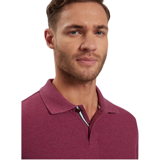 Ted Baker Redman Regular Textured Fuchsia Pikétröja - Image 5