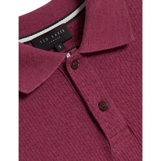 Ted Baker Redman Regular Textured Fuchsia Pikétröja - Image 6