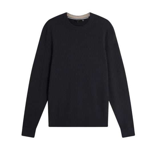 Ted Baker Sainsy T Stitch Navy Crew Neck Jumper - Image 1