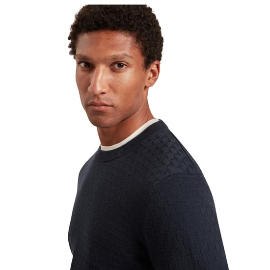Ted Baker Sainsy T Stitch Navy Crew Neck Jumper - Image 4