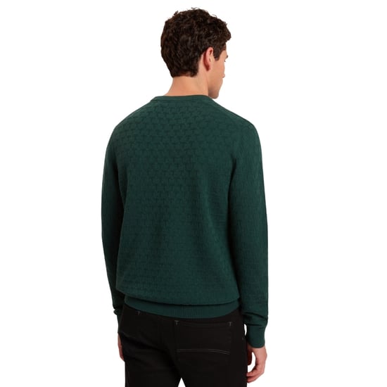 Ted Baker Sainsy T Stitch Dark Green Crew Neck Jumper - Image 3