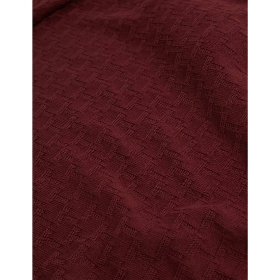 Ted Baker Sainsy T Stitch Crew Neck Maroon Jumper - Image 6