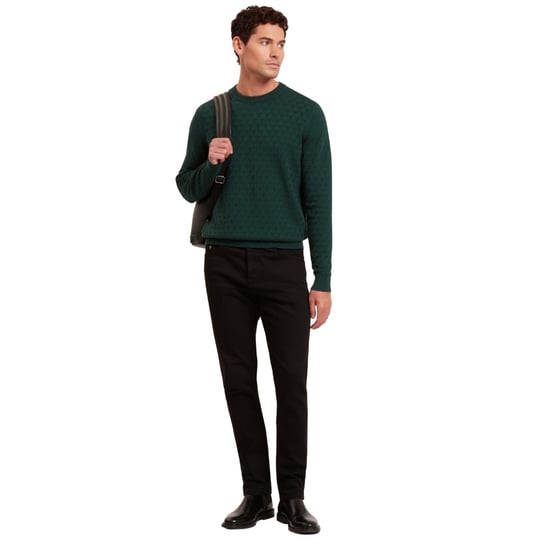 Ted Baker Sainsy T Stitch Dark Green Crew Neck Jumper - Image 5