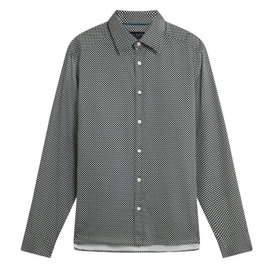 Ted Baker Jozef Mini Geo Print Khaki Skjorta - Image 1