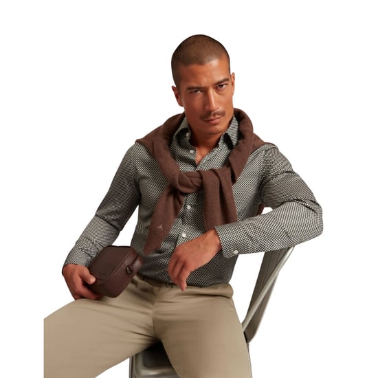 Ted Baker Jozef Mini Geo Print Khaki Skjorta - Image 5