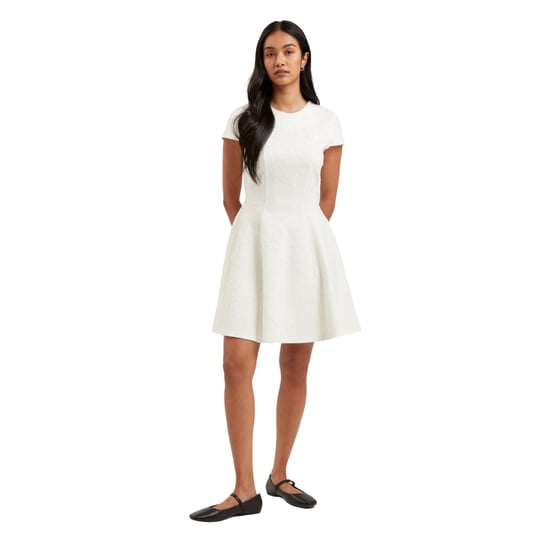 Ted Baker Codaa Geborduurde Ponte Mini Ivoor Skaterjurk - Image 4