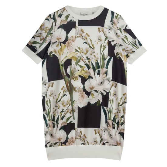 Ted Baker Roneea Jurk Met Bedrukte Geweven Voorkant In Ivoorkleur, Recht Model - Image 1