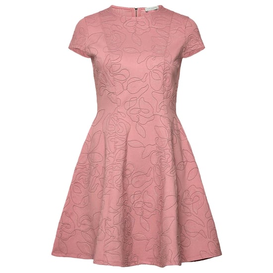 Ted Baker Clodaa Geborduurde Ponte Roze Mini Skaterjurk - Image 1