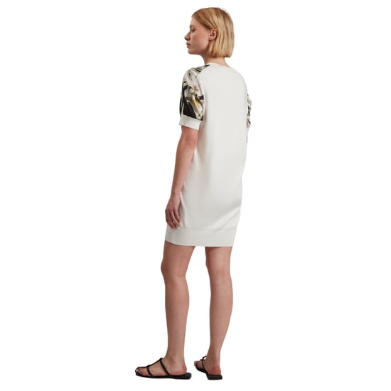 Ted Baker Roneea Jurk Met Bedrukte Geweven Voorkant In Ivoorkleur, Recht Model - Image 3