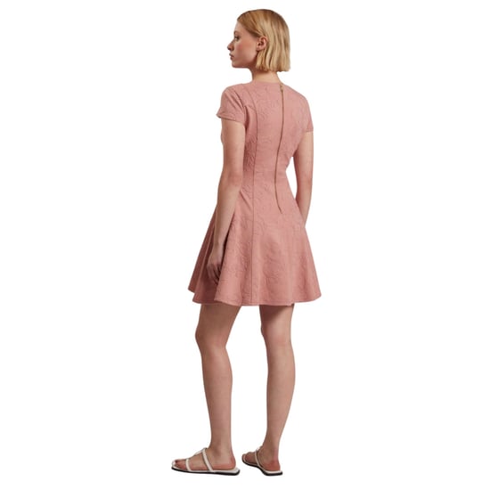 Ted Baker Clodaa Geborduurde Ponte Roze Mini Skaterjurk - Image 3