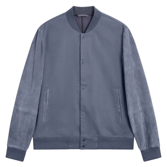 Ted Baker Liams Bomberjack Van Katoenen Twill En Suède In Blauw - Image 1