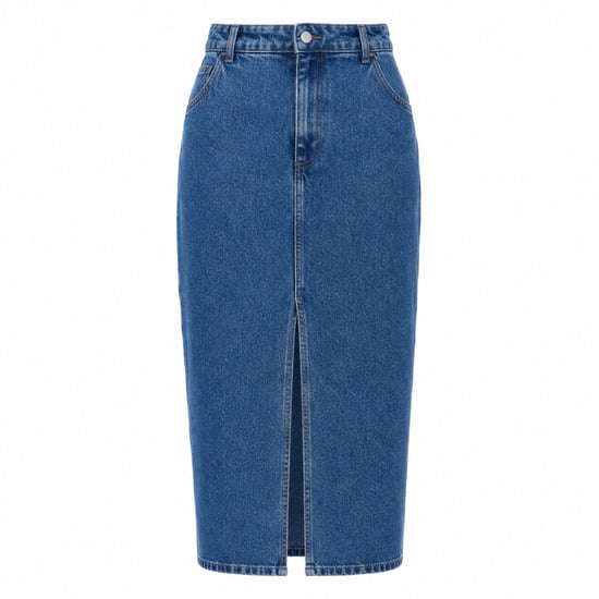 Ted Baker Heloda Blue Denim Midi Skirt With Centre Slit - Image 1