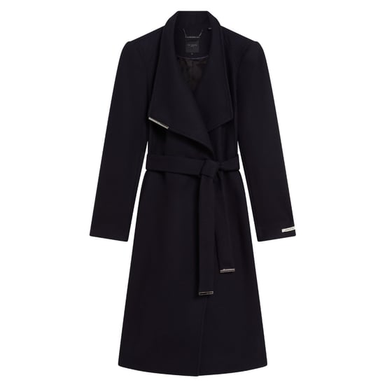 Ted Baker Rose Midi Length Belted Wool Navy Wrap Coat - Image 1