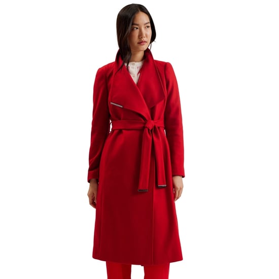 Ted Baker Rose Midi Length Belted Wool Red Wrap Coat - Image 2