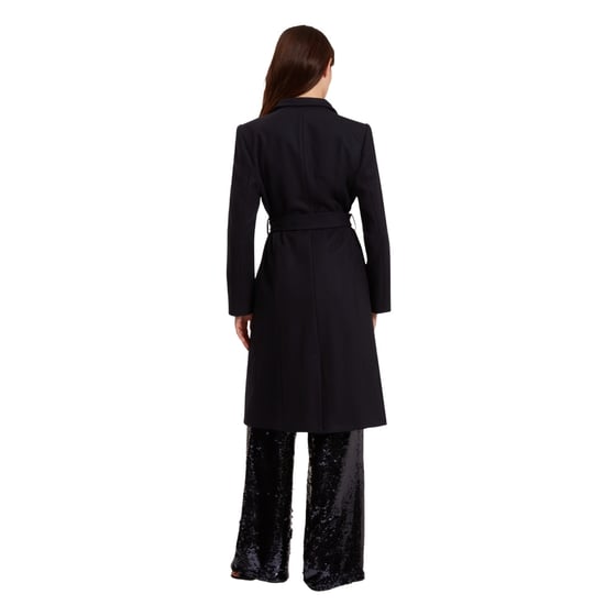 Ted Baker Rose Midi Length Belted Wool Navy Wrap Coat - Image 3