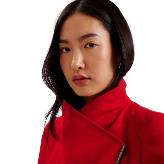 Ted Baker Rose Midi Length Belted Wool Red Wrap Coat - Image 5