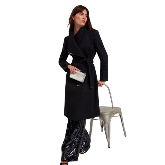 Ted Baker Rose Midi Length Belted Wool Navy Wrap Coat - Image 6