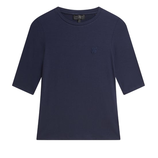 Ted Baker Casy Fitted Half Sleeve Chest Branded Navy T-shirt - Image 1