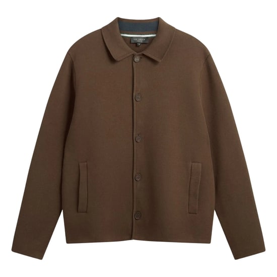 Ted Baker Freder Heavy Knitted Khaki Cardigan Jacket - Image 1