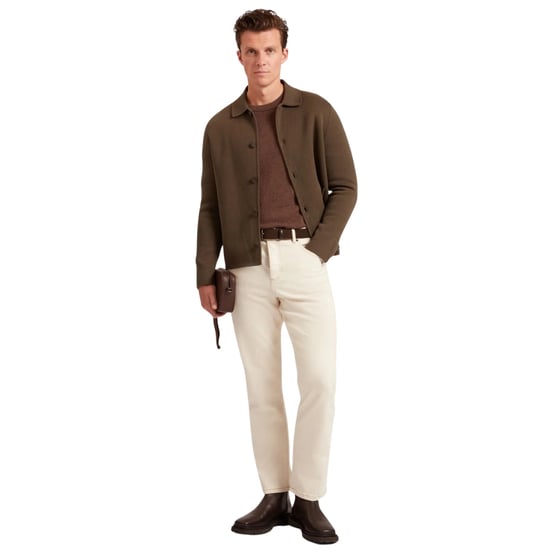 Ted Baker Freder Heavy Knitted Khaki Cardigan Jacket - Image 5