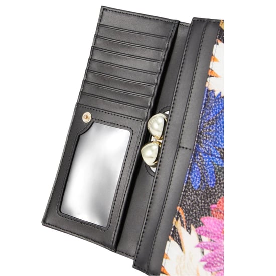 Ted Baker Amaliah Printed Rose Detail Black Bobble Purse - Image 5