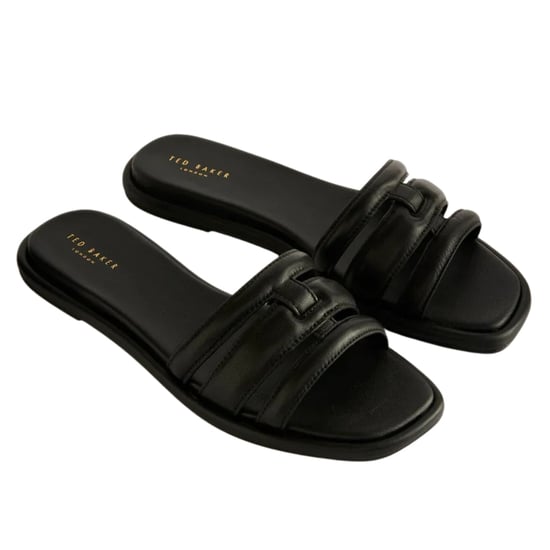 Ted Baker Leeiaa Platta Vävda Svarta Sandaler Med Logotyp - Image 2
