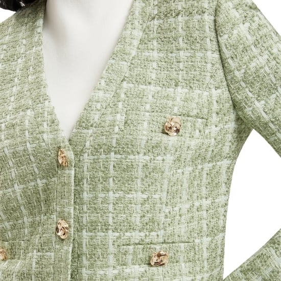 Ted Baker Koma Rose Knappbeskuren Bouclé Tail Grön Jacka - Image 3