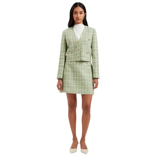 Ted Baker Koma Rose Knappbeskuren Bouclé Tail Grön Jacka - Image 4