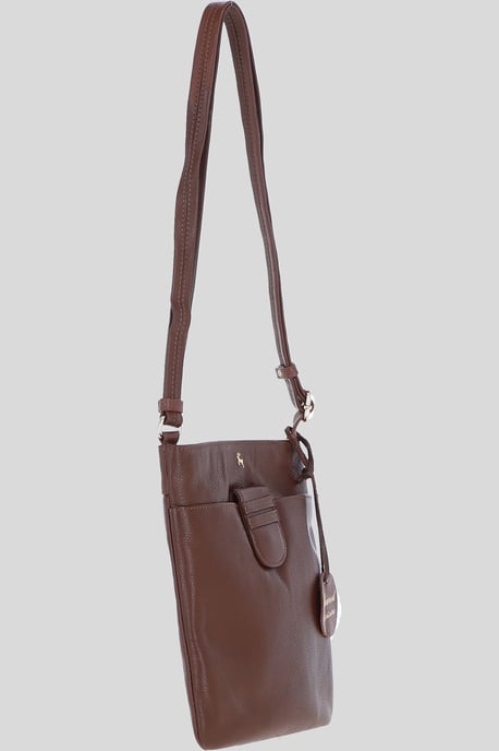 Genuine Leather Crossbody x Shoulder Bag with Golden Accents - Image 5