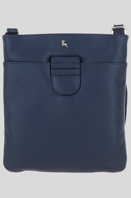 Genuine Leather Crossbody x Shoulder Bag with Golden Accents - Image 1