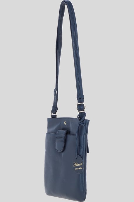 Genuine Leather Crossbody x Shoulder Bag with Golden Accents - Image 3