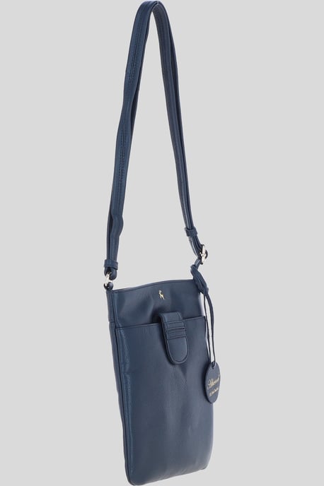 Genuine Leather Crossbody x Shoulder Bag with Golden Accents - Image 5
