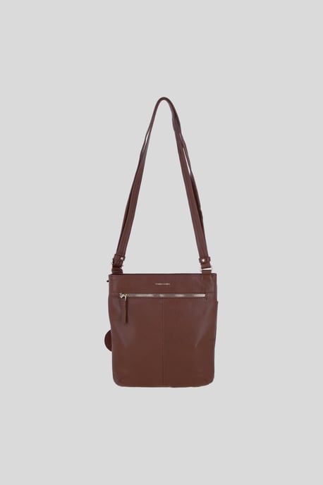 Leather Flat Crossbody Bag with Adjustable Leather Strap - Image 4